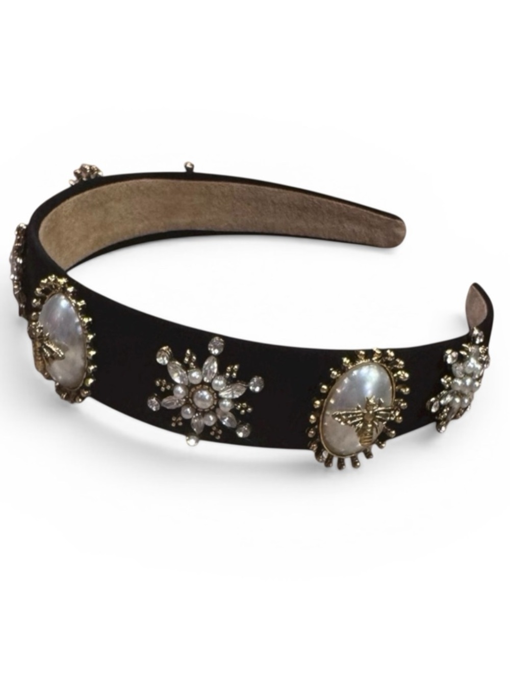 Velvet Bee & Pearl Embellished Headband